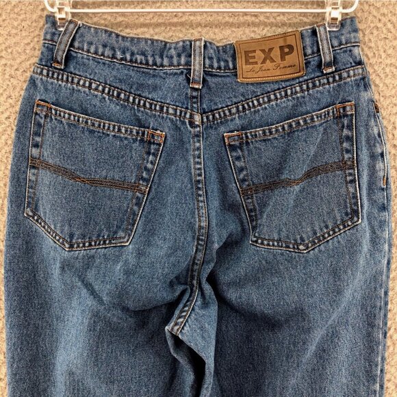EXP Jeans Womens 9 10 Blue Medium Wash Denim Tapered Ankle Mom Everyday Vintage - Picture 4 of 12